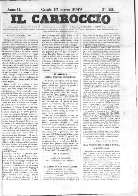 Il Carroccio - Edizione 21 del 17/03/1849